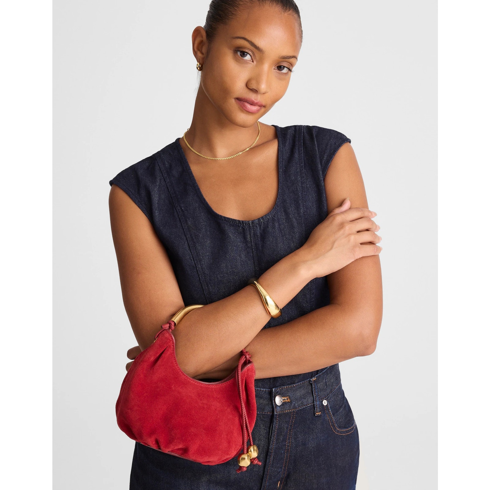 Nwt Madewell The Camren Mini Wild Cranberry Red Suede Bag — image 3 of 3